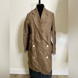 ◾️Zara Basic Linen Brown Button Jacket